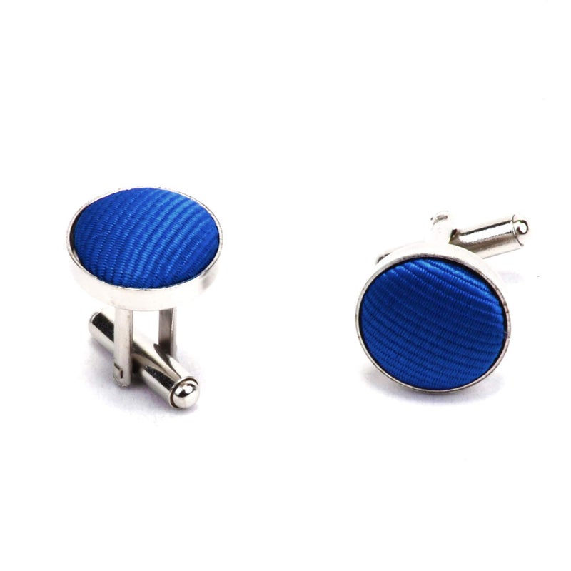 GUSLESON Solid Blue Work Ties Men Formal Tie Necktie With Handkerchief Cufflinks Boys Gift Sets(0789-07) - Image 5